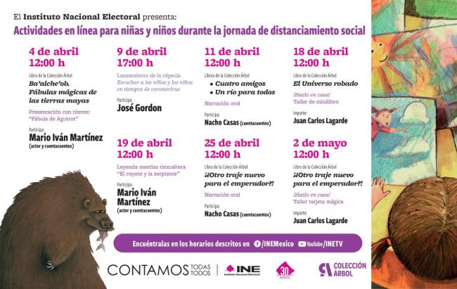 INE Actividades niñas niños durante contingencia