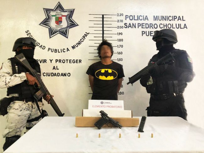 1 Coordinación policíaca permite detención de presunto asaltante en San Pedro Cholula