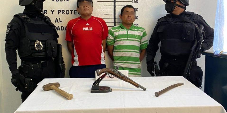 190221 Detiene policía municipal de San Pedro Cholula a dos presuntos asaltantes