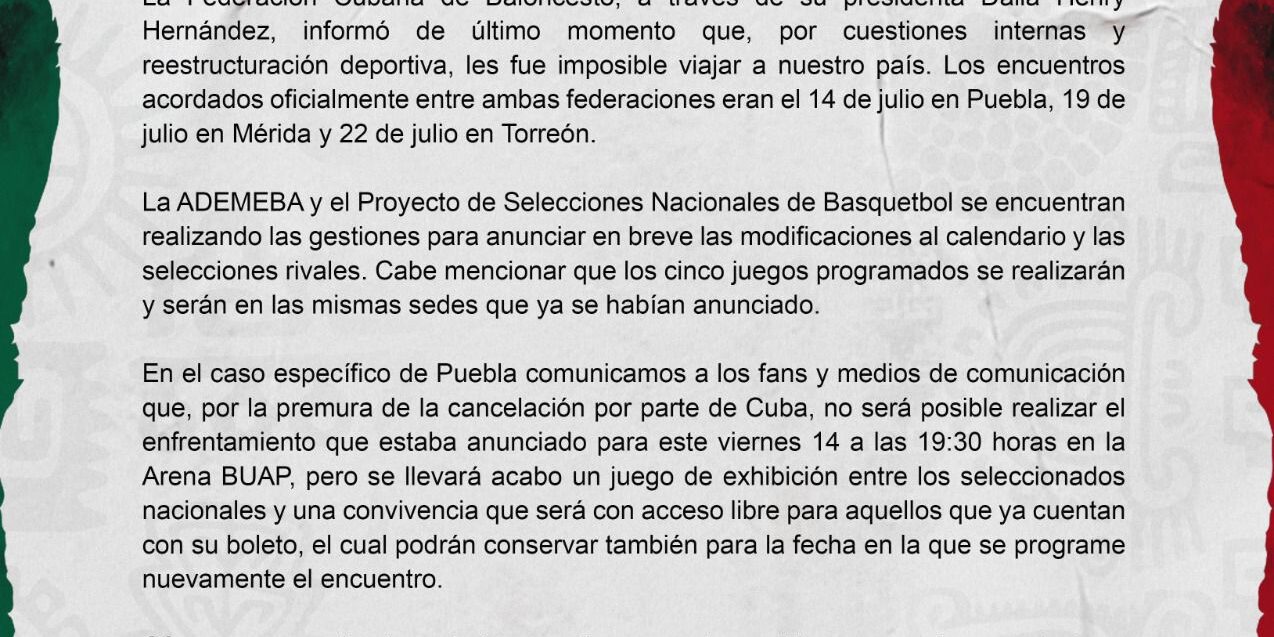 COMUNICADO – SELECCIÓN NACIONAL 130723